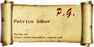 Petrics Gábor névjegykártya