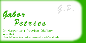 gabor petrics business card
